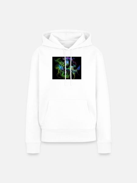 Kosmische Rauchnebelkugel - Frauen Premium Bio Hoodie - Weiß