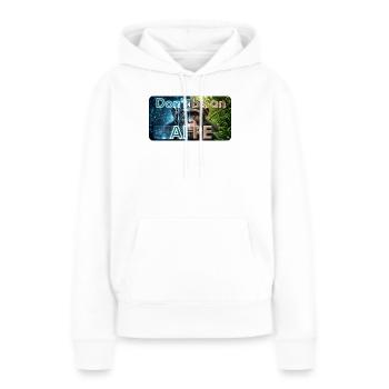 Ne soyez pas un singe : Contraste IA - Sweat à capuche Premium bio Femme - blanc - Devant - Julia (174cm)
