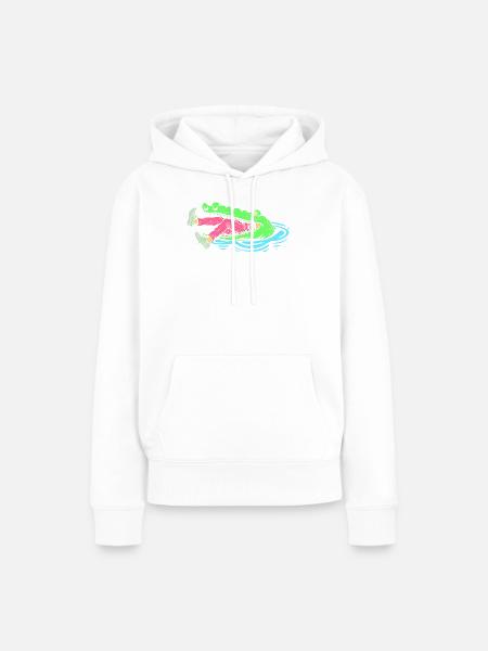 Krokodil Jagd Jäger Jagen - Frauen Premium Bio Hoodie - Weiß