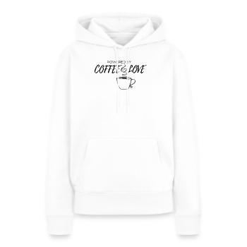 HerzDampf Becherkunst - Frauen Premium Bio Hoodie - Weiß - Vorne - Julia (174cm)