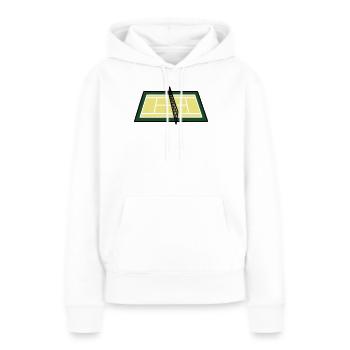 Tennis Court Court Net Geometric - Sweat à capuche Premium bio Femme - blanc - Devant - Julia (174cm)