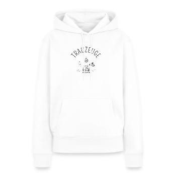 TRAUZEUGE_bundle_ - Frauen Premium Bio Hoodie - Weiß - Vorne - Julia (174cm)