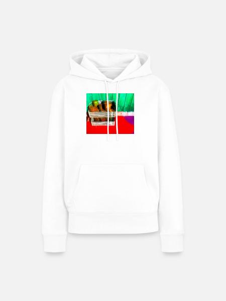 Bunte Farbtöpfe Straßenkunst - Frauen Premium Bio Hoodie - Weiß