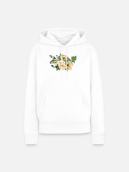 Blumen - Frauen Premium Bio Hoodie - Weiß