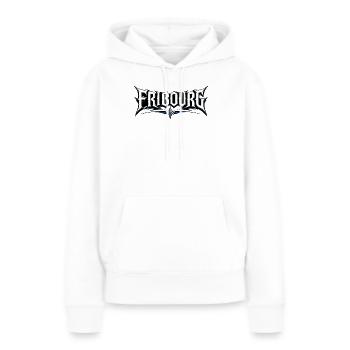 Police baptismale de FRIBOURG - Sweat à capuche Premium bio Femme - blanc - Devant - Julia (174cm)