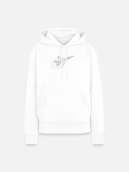 Kampfjet in Low-Poly-Optik - Frauen Premium Bio Hoodie - Weiß