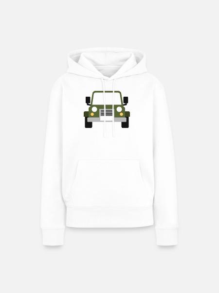 Geländefahrzeug - Frauen Premium Bio Hoodie - Weiß