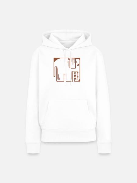 Elefant - Frauen Premium Bio Hoodie - Weiß