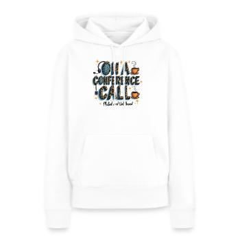 Conférence téléphonique en ligne Style café Silencieux Sans dérangement - Sweat à capuche Premium bio Femme - blanc - Devant - Julia (174cm)