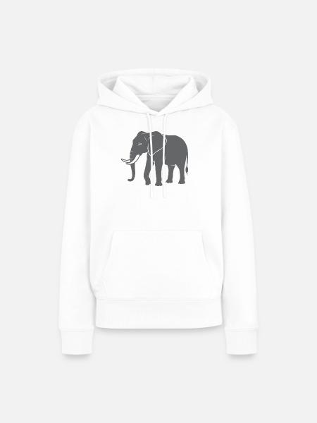 Elefant - Frauen Premium Bio Hoodie - Weiß