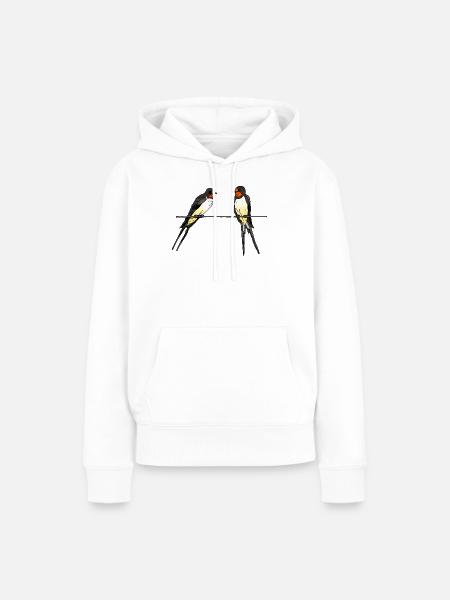 Schwalben - Frauen Premium Bio Hoodie - Weiß