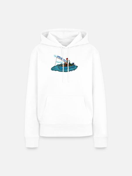Angeln: Der Gelassene Jäger - Frauen Premium Bio Hoodie - Weiß