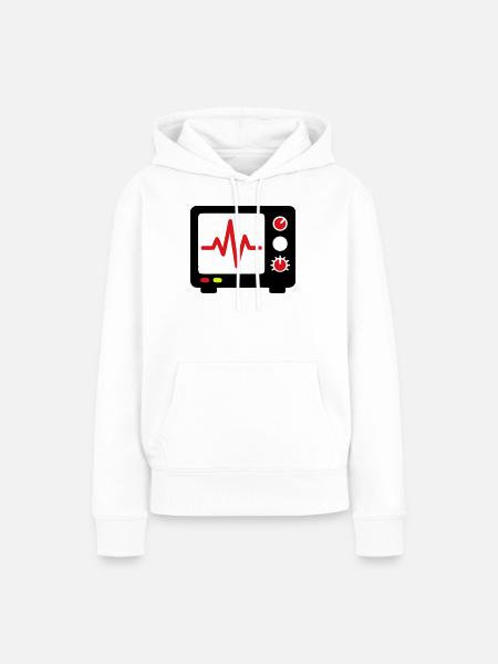 EKG Monitor Herzschlag Medizin - Frauen Premium Bio Hoodie - Weiß