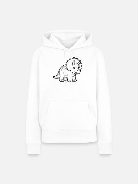 Baby Triceratops - Frauen Premium Bio Hoodie - Weiß