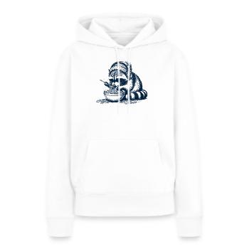 Spaghetti Waschbär - Frauen Premium Bio Hoodie - Weiß - Vorne - Julia (174cm)