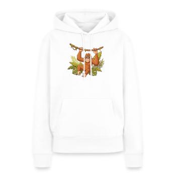 Orangutan an Lianen - Frauen Premium Bio Hoodie - Weiß - Vorne - Julia (174cm)