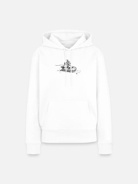 Schlitten - Frauen Premium Bio Hoodie - Weiß