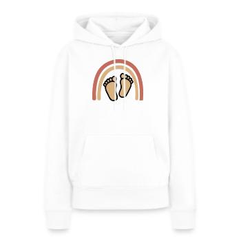 Baby Füße Regenbogen Boho - Frauen Premium Bio Hoodie - Weiß - Vorne - Julia (174cm)