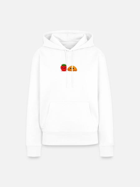 Erdbeer-Croissant-Freunde - Frauen Premium Bio Hoodie - Weiß