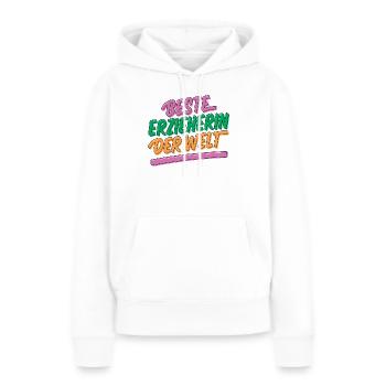 Beste Erzieherin der Welt - Frauen Premium Bio Hoodie - Weiß - Vorne - Julia (174cm)