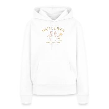 Malle Diven Beach Club Flamingo Mallorca Party  - Frauen Premium Bio Hoodie - Weiß - Vorne - Julia (174cm)
