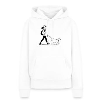 Promenade de chien - Sweat à capuche Premium bio Femme - blanc - Devant - Julia (174cm)