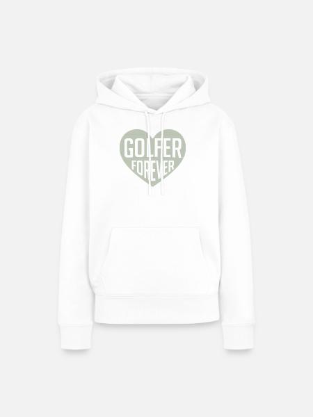 Golfer Forever Herz - Frauen Premium Bio Hoodie - Weiß
