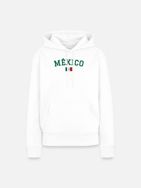 Mexiko Flagge Design Grün - Frauen Premium Bio Hoodie - Weiß