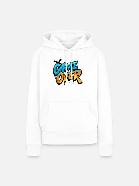 Game Over Graffiti Glow - Frauen Premium Bio Hoodie - Weiß