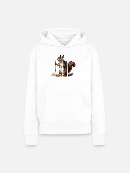 Naturforscher für Oldtimer-Eichhörnchenwanderer - Frauen Premium Bio Hoodie - Weiß