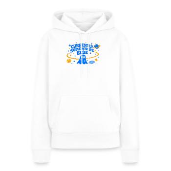 ACTUELLEMENT AILLEURS - Sweat à capuche Premium bio Femme - blanc - Devant - Julia (174cm)