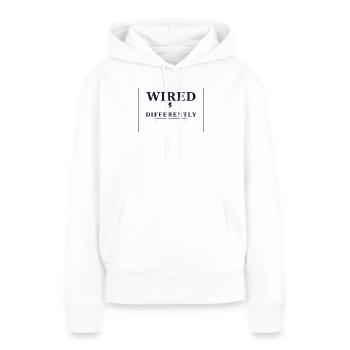 Câblé différemment - Sweat à capuche Premium bio Femme - blanc - Devant - Julia (174cm)