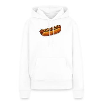 Illustration de hot-dog bien croustillante - Sweat à capuche Premium bio Femme - blanc - Devant - Julia (174cm)