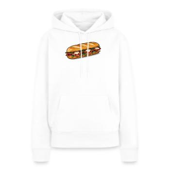 Style Cracky Hot Dog Style Comic - Sweat à capuche Premium bio Femme - blanc - Devant - Julia (174cm)