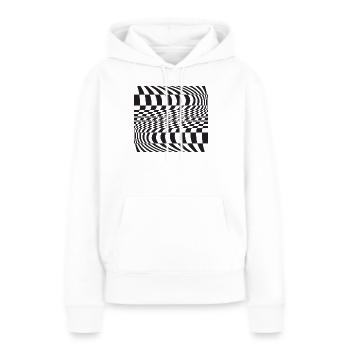 Grille de courbes optiques - Sweat à capuche Premium bio Femme - blanc - Devant - Julia (174cm)