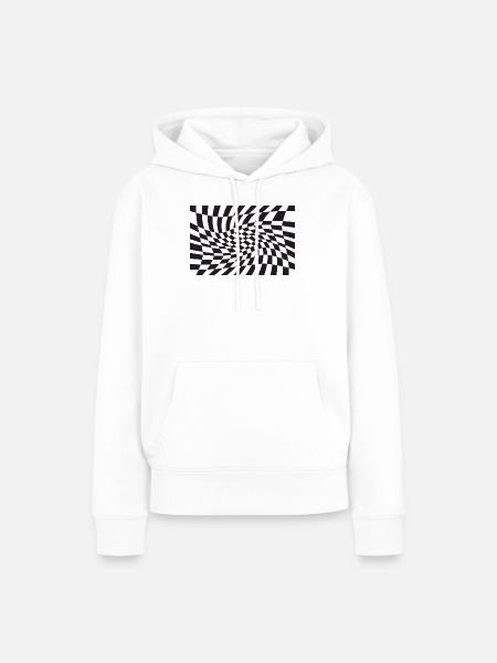 Warped Checker Optische Spirale - Frauen Premium Bio Hoodie - Weiß