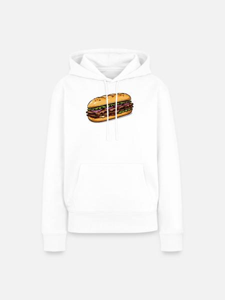 Sandwich Illustration - Frauen Premium Bio Hoodie - Weiß