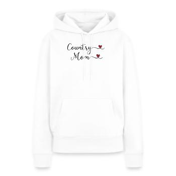 Maman de campagne - Sweat à capuche Premium bio Femme - blanc - Devant - Julia (174cm)