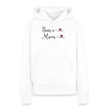 Maman de l’écurie - Mère de l’écurie - Sweat à capuche Premium bio Femme - blanc - Devant - Julia (174cm)