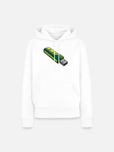 usb_en_tonos_verdes - Frauen Premium Bio Hoodie - Weiß