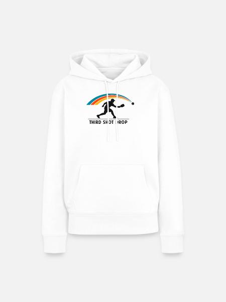 Dritter Shot Drop Badminton Silhouette - Frauen Premium Bio Hoodie - Weiß