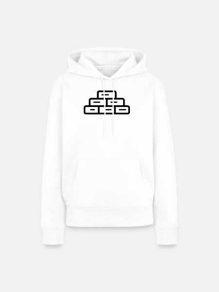 Ziegel - Frauen Premium Bio Hoodie - Weiß