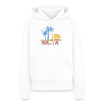 Malte - Sweat à capuche Premium bio Femme - blanc - Devant - Julia (174cm)