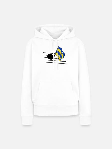 Ameland Music Flag – Insel-Vibes - Frauen Premium Bio Hoodie - Weiß
