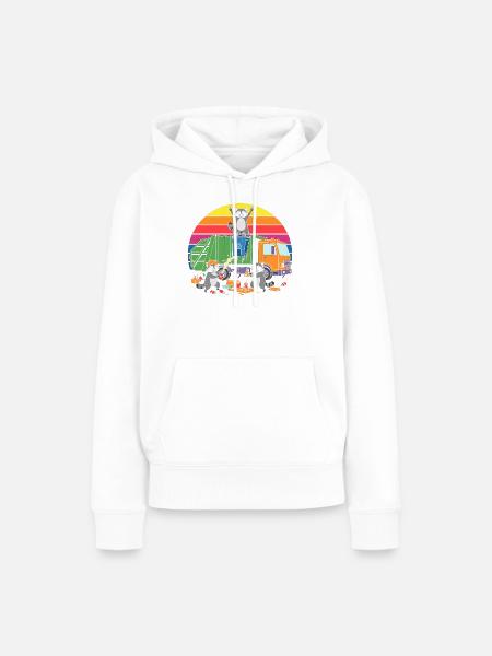 Recycling-Räuber im Regenbogen - Frauen Premium Bio Hoodie - Weiß