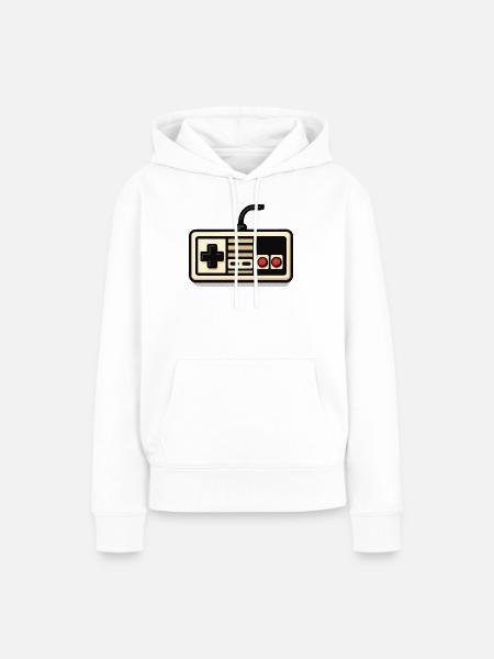 Retro-NES-Controller-Design - Frauen Premium Bio Hoodie - Weiß