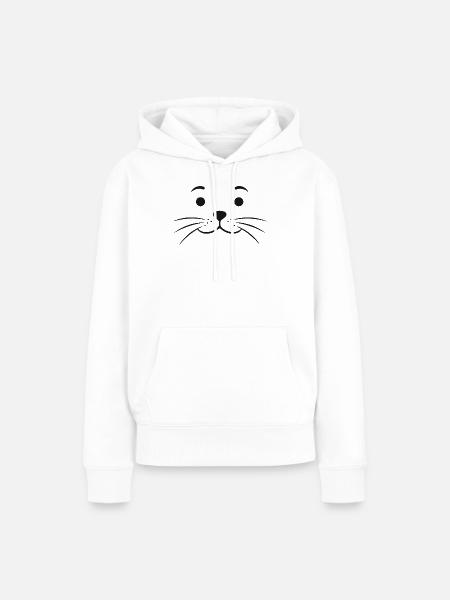 Robbengesicht Robbe Seehund Seehundgesicht - Frauen Premium Bio Hoodie - Weiß