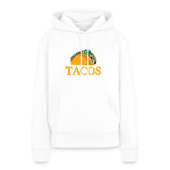 Tu m’as eu chez Tacos Taco Lovers Taco - Sweat à capuche Premium bio Femme - blanc - Devant - Julia (174cm)