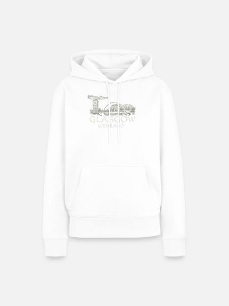 Glasgow Skyline-Emblem - Frauen Premium Bio Hoodie - Weiß