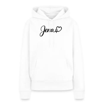 Jena Heartbeat - Sweat à capuche Premium bio Femme - blanc - Devant - Julia (174cm)
